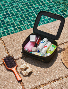 Popvibe Clear Toiletry Bag with jewellery and accessories