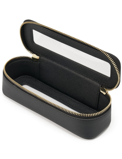 Popvibe Makeup Brush Travel Case front view with clear design