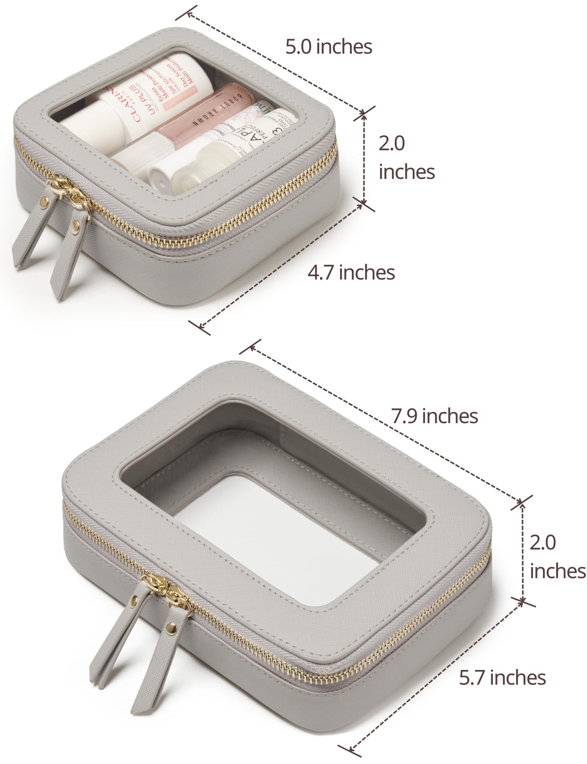 Popvibe medium clear cosmetic bag with zipper