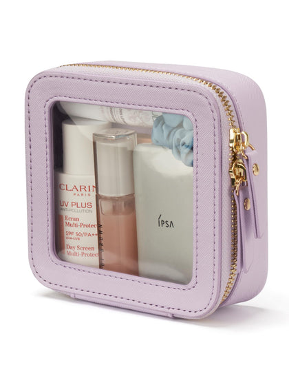 Popvibe Mini Makeup Bag front view in purple