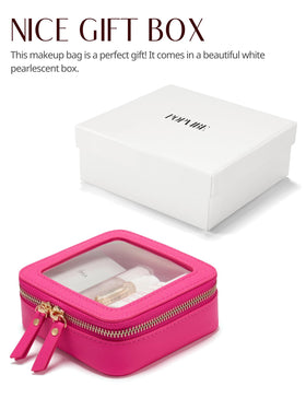 Popvibe Mini Makeup Bag hot pink packaging view