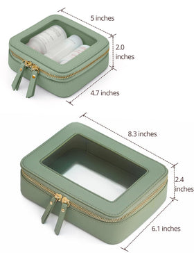 Popvibe mini makeup bag sage green with zipper