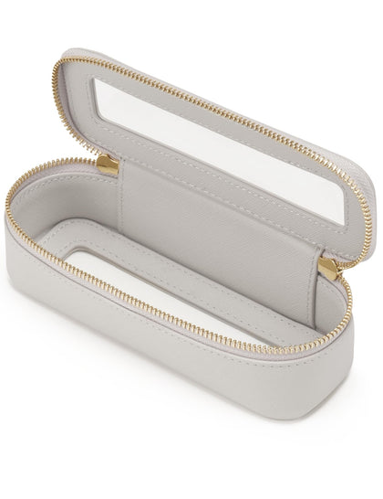 Popvibe Slim Makeup Brush Bag front view in blue gray