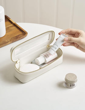 Popvibe Slim Makeup Brush Bag side view showcasing zipper