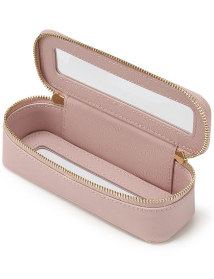 Popvibe Slim Makeup Brush Travel Case pink front view
