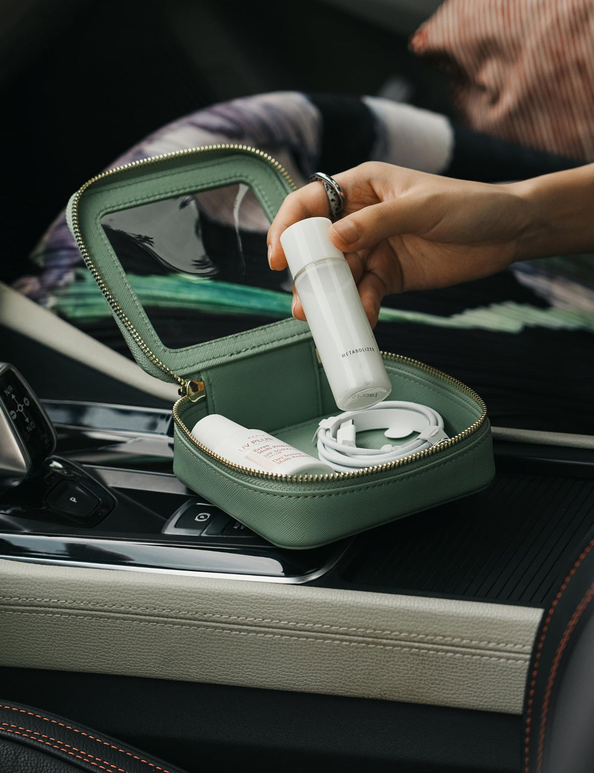 Popvibe Small Clear Makeup Bag in a purse for easy access