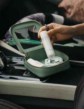 Popvibe Small Clear Makeup Bag in a purse for easy access