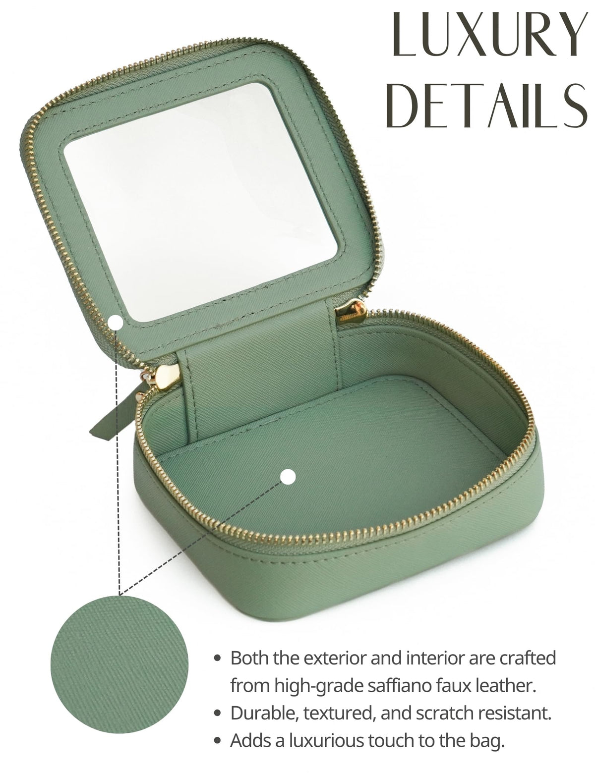 Popvibe Small Clear Makeup Bag in a travel setting