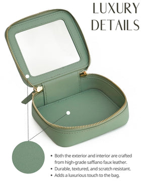 Popvibe Small Clear Makeup Bag in a travel setting