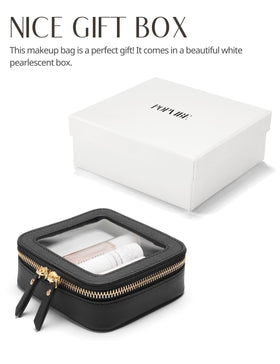 Popvibe Small Clear Makeup Bag in use during travel
