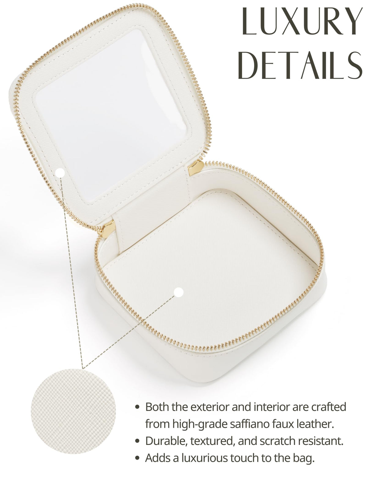 Popvibe Small Clear Makeup Bag on a bathroom counter