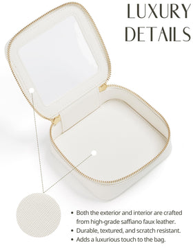Popvibe Small Clear Makeup Bag on a bathroom counter