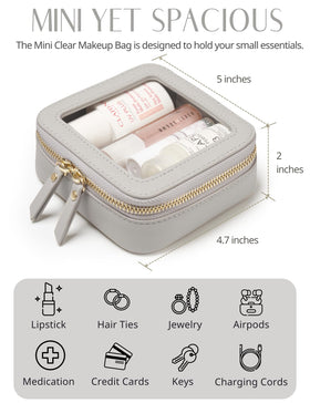 Popvibe Small Cosmetic Bag on a table with makeup items
