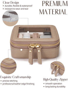 Popvibe Small Makeup Pouch with gold hardware accents