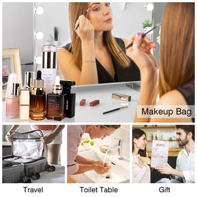 Portable BOYATU Cosmetic Bag with handle and waterproof feature