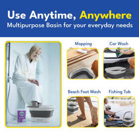 Portable foot bath tub with handle for easy carrying