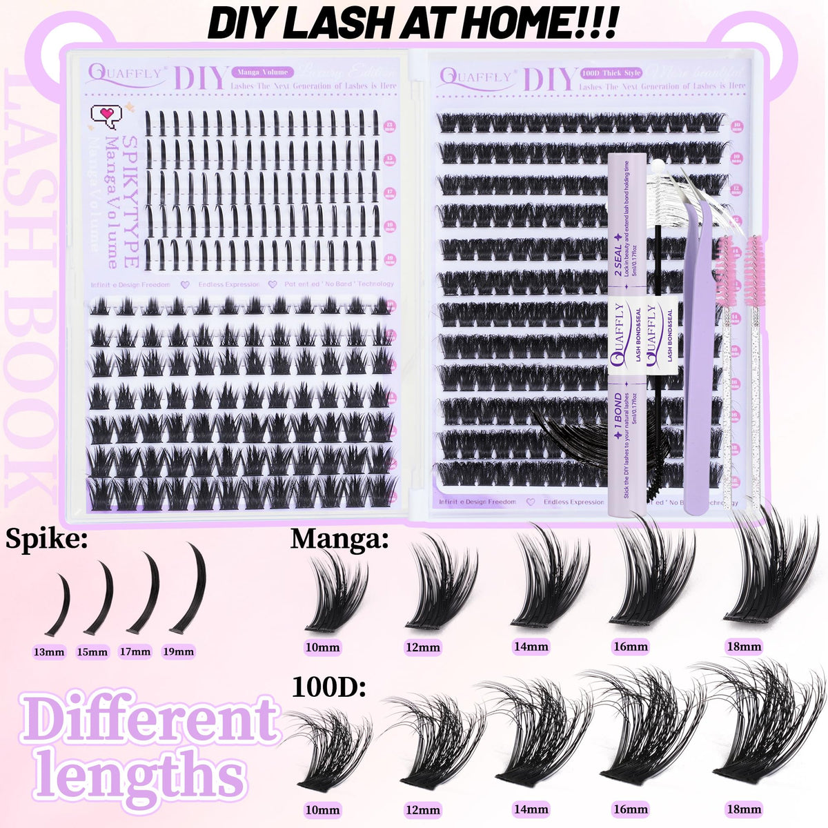 Portable tweezers from QUAFFLY Lashes Clusters Kit