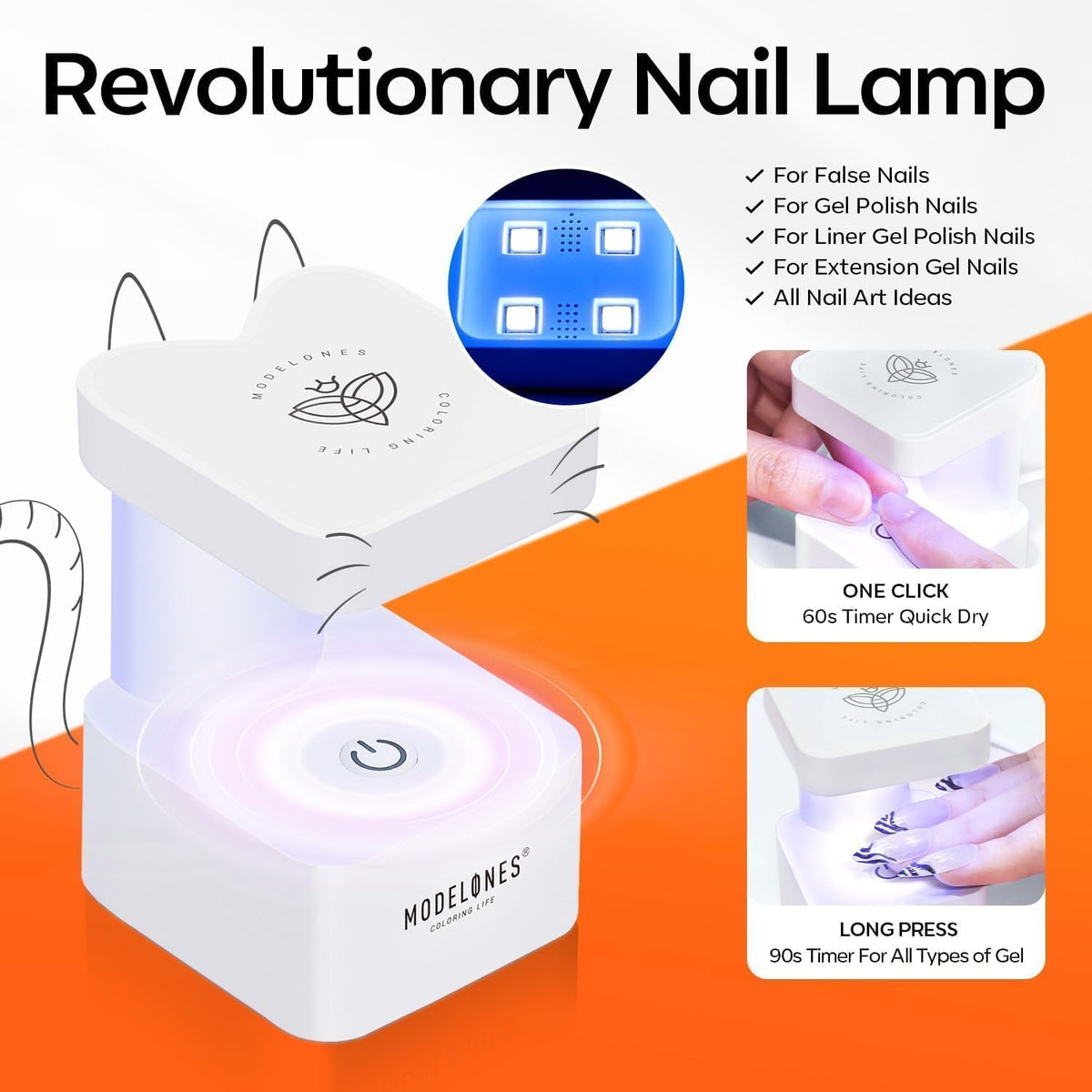 Portable UV LED nail lamp from modelones