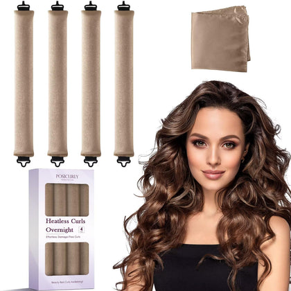posicurly Heatless Curls Overnight Hair Curlers velvet front view