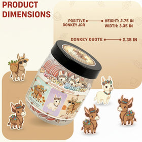 Positive Donkey Jar with decorative elements around it