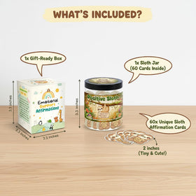 Positive Sloth Jar alongside other sloth-themed gifts