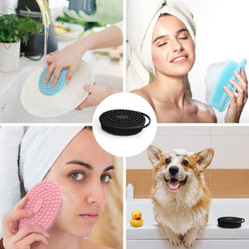 PQRUU Silicone Body Scrubber showcasing textured surface for grip
