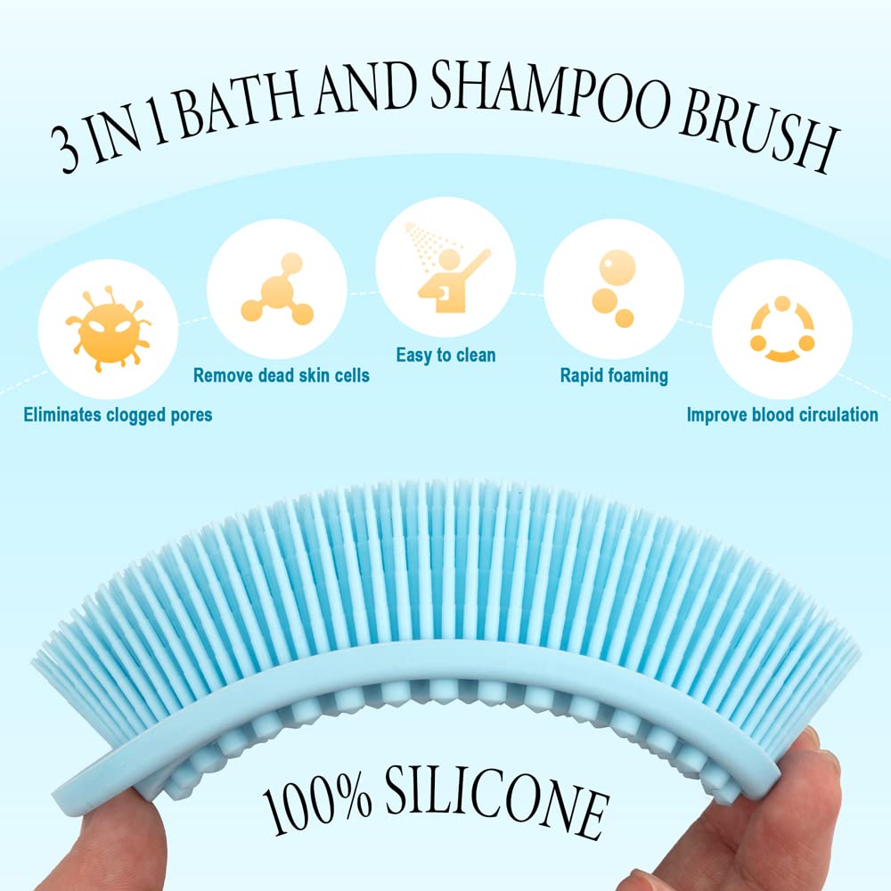 PQRUU Silicone Body Scrubber showing dual-sided design
