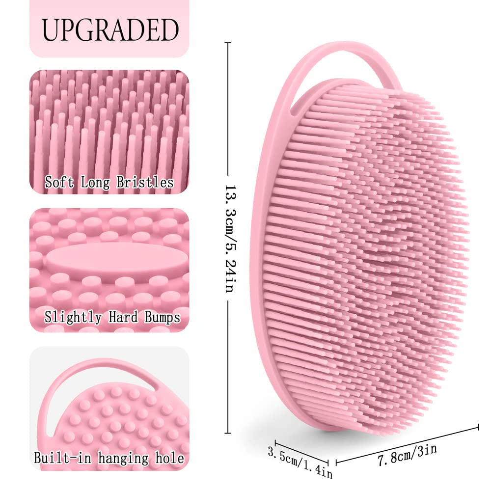 PQRUU Silicone Body Scrubber with hanging hole for easy drying