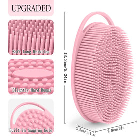 PQRUU Silicone Body Scrubber with hanging hole for easy drying