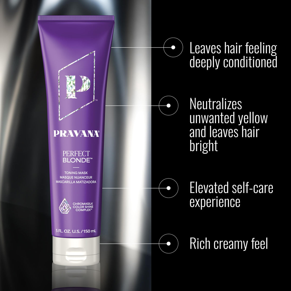 Pravana The Perfect Blonde Purple Toning Masque back view with ingredients