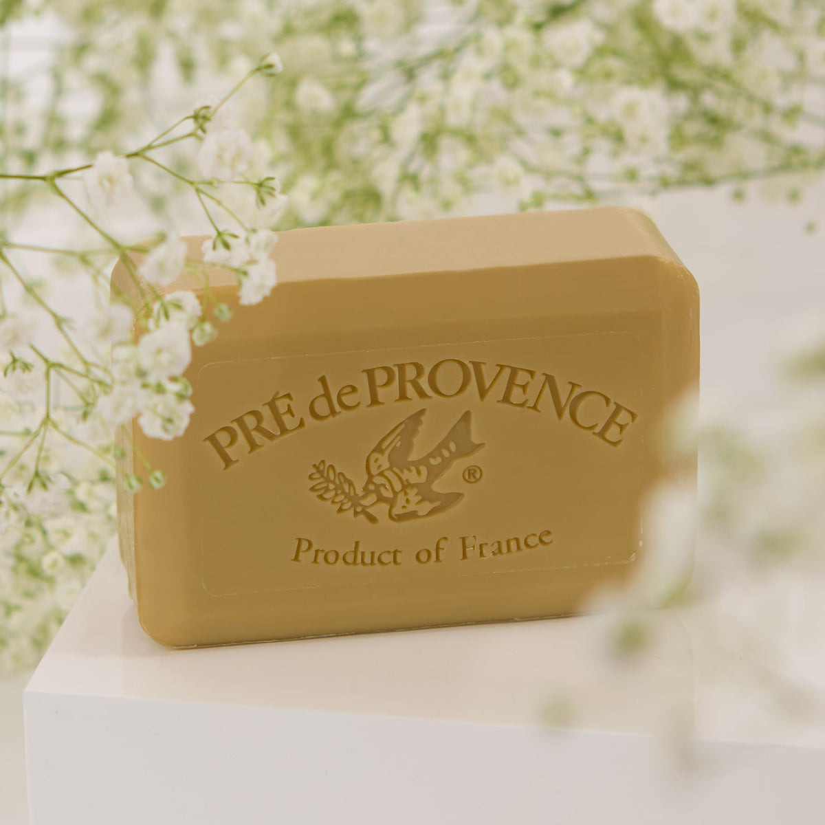 Pre de Provence Artisanal Soap Bar beside a sink