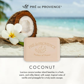 Pre de Provence Artisanal Soap Bar Coconut side view