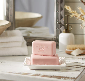 Pre de Provence Artisanal Soap Bar in a bathroom setting