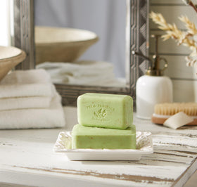 Pre de Provence Artisanal Soap Bar in a bathroom setting