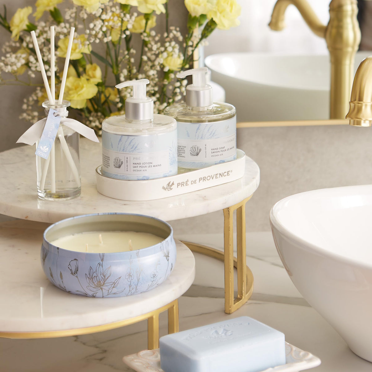 Pre de Provence Artisanal Soap Bar Ocean Air in a bathroom setting