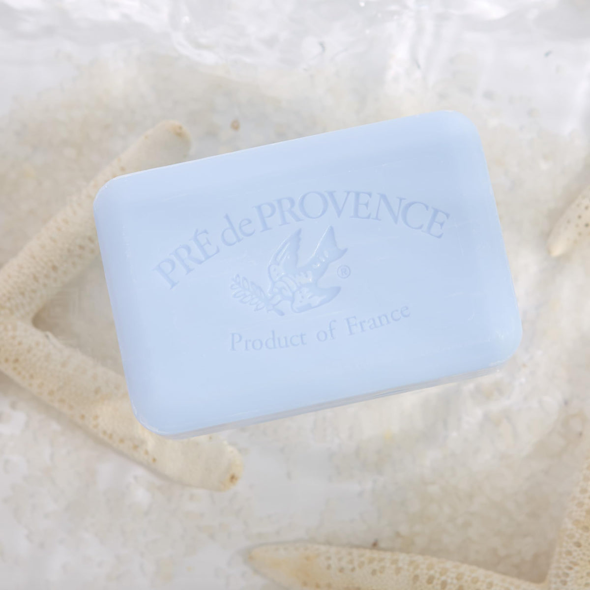Pre de Provence Artisanal Soap Bar Ocean Air lathering on skin