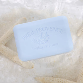 Pre de Provence Artisanal Soap Bar Ocean Air lathering on skin