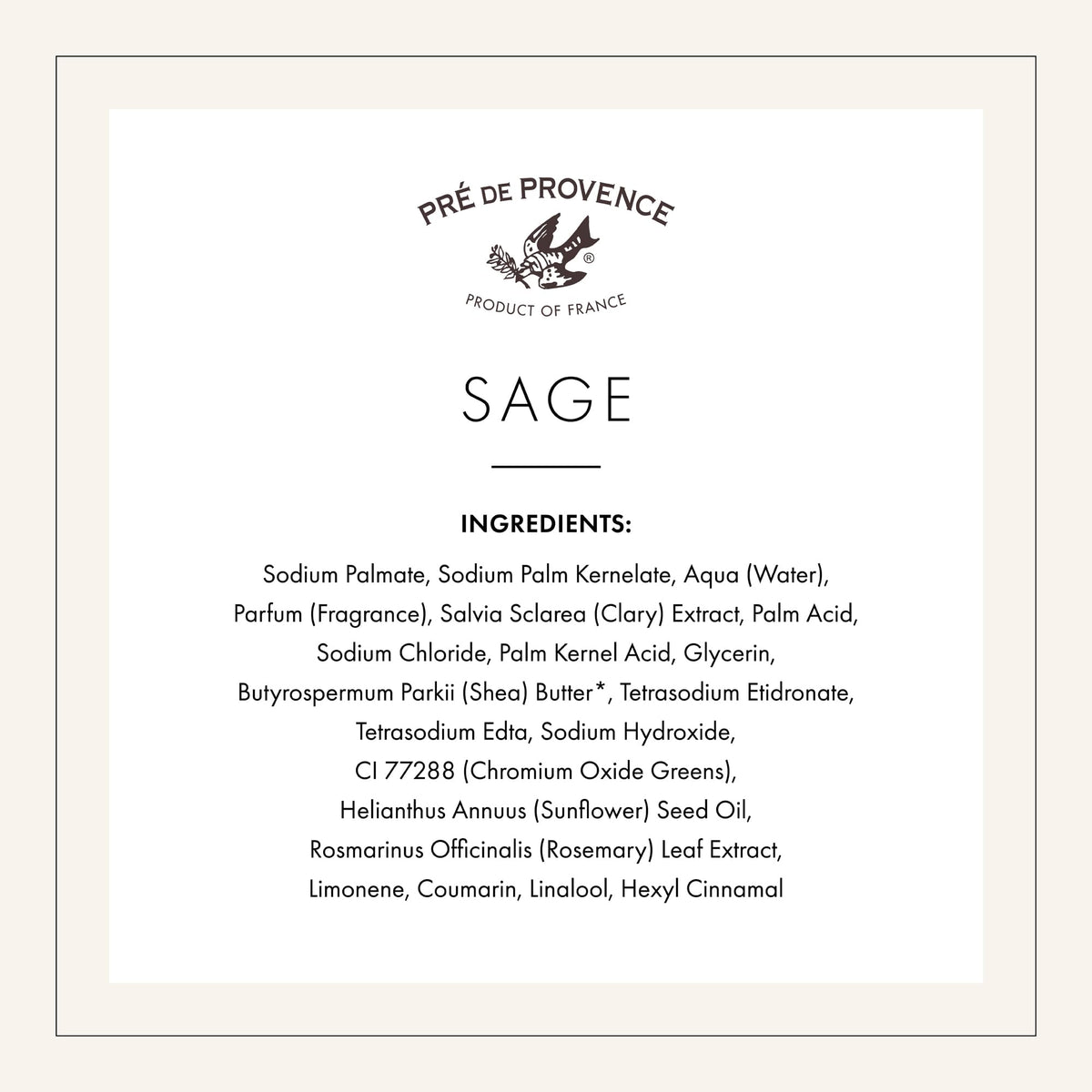 Pre de Provence Artisanal Soap Bar Sage Scent side view