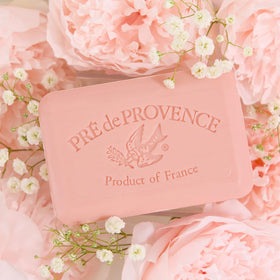 Pre de Provence Artisanal Soap Bar with peony flowers