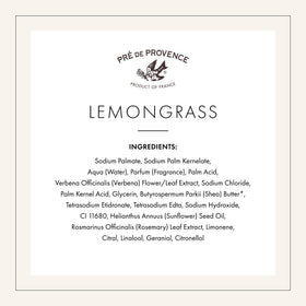 Pre de Provence Lemongrass Soap Bar on a wooden soap dish