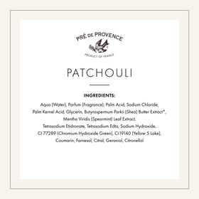 Pre de Provence Patchouli soap bar with lather
