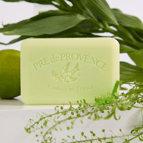 Pre de Provence soap bar next to a sink