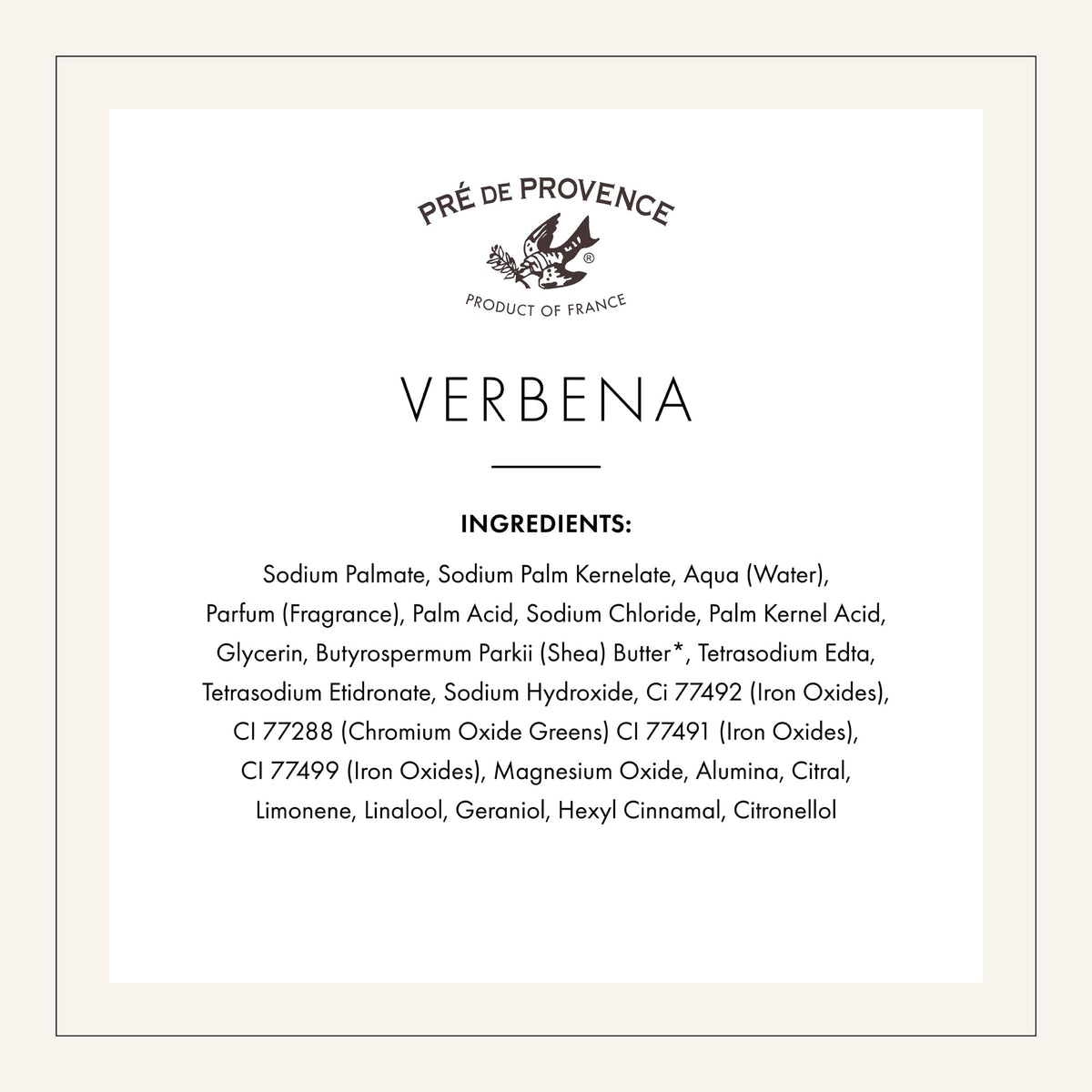 Pre de Provence Verbena Soap Bar on a decorative tray