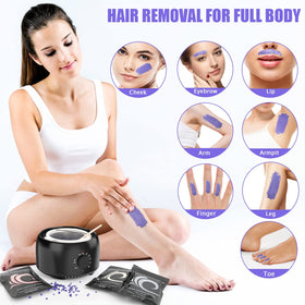 Pre-waxing and after-waxing sprays included in the kit