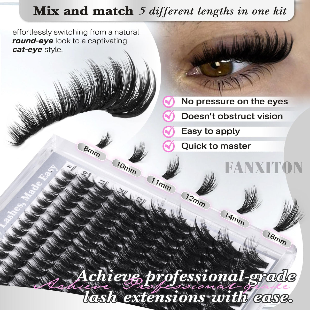 Precision lash tweezers included in the FANXITON kit