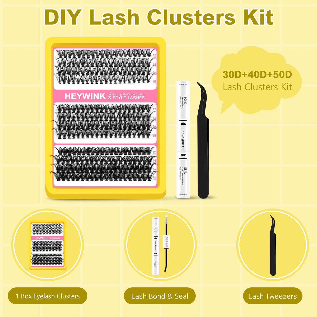 Precision tweezer included in HEYWINK Lash Clusters Kit