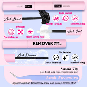 Precision tweezers included in LANFLOWER lash extension kit