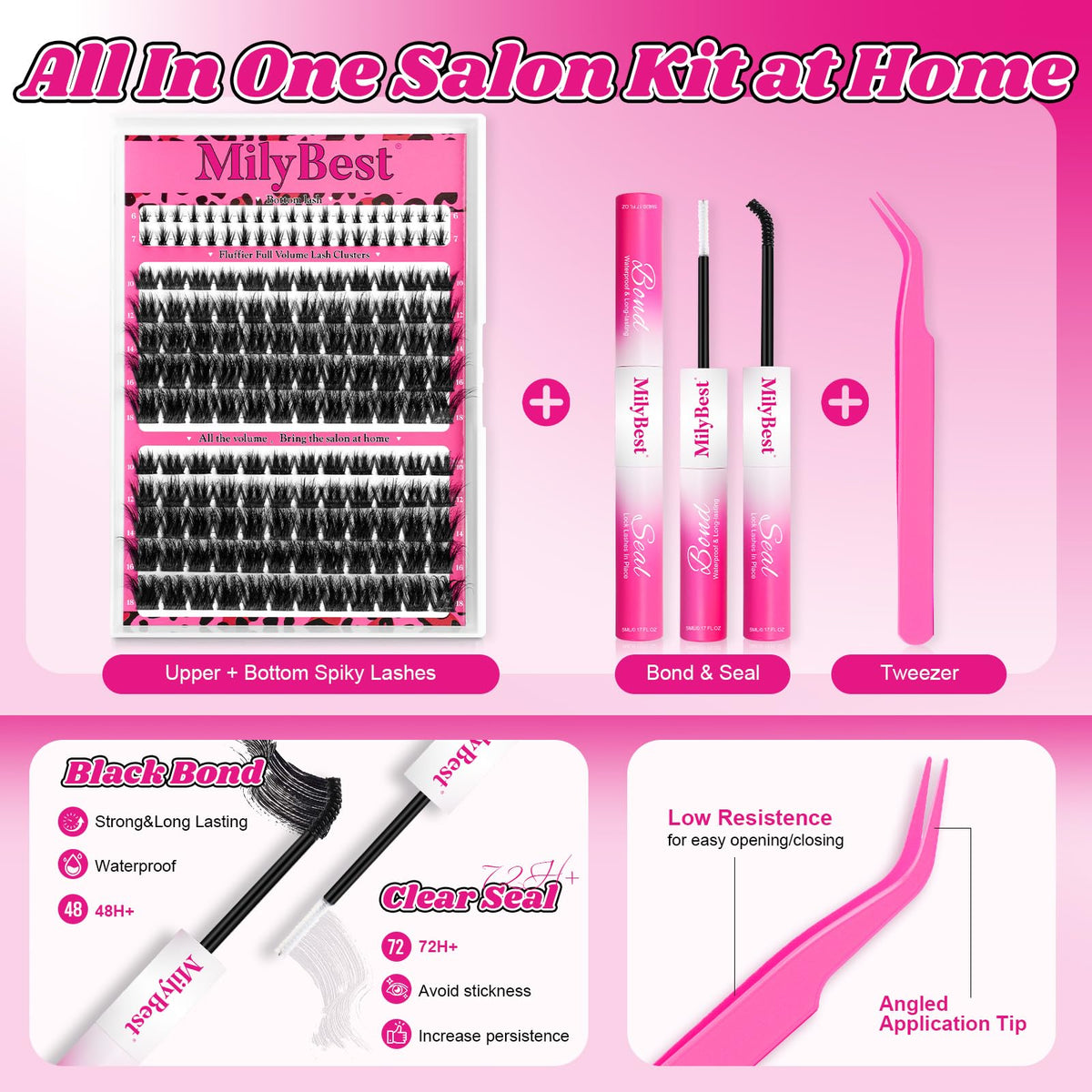 Precision tweezers included in MilyBest lash kit