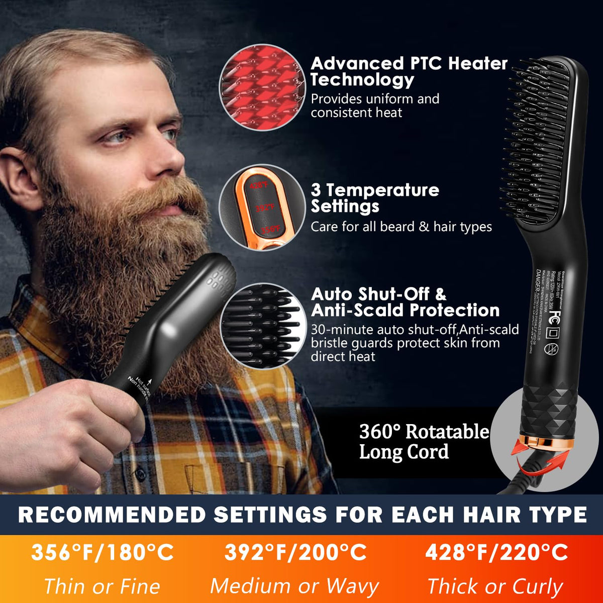 Premium comb from XIKEZAN Beard Straightener Kit