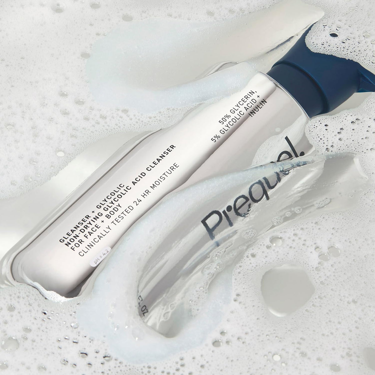 Prequel Glycolic Cleanser with a splash of water